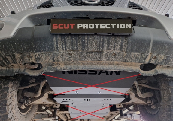 Steel sump guard for Nissan Navara D40