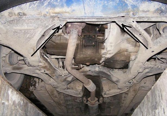 Steel sump guard for Vauxhall Vectra B