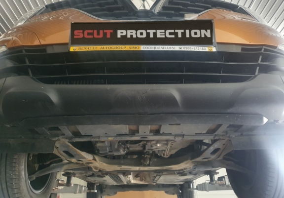 Steel sump guard for the protection of the engine and the gearbox for Renault Clio 4