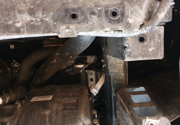 Steel sump guard for SsangYong Korando
