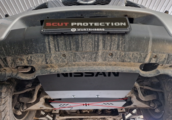 Steel radiator guard for Nissan Navara D40