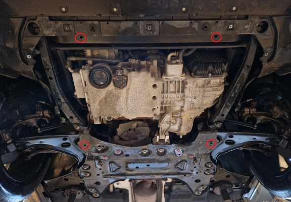Steel sump guard for Volvo C40