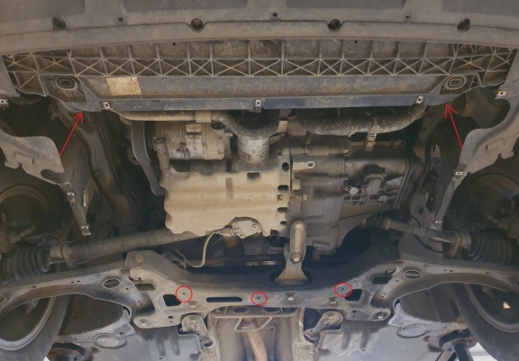 Steel sump guard for Skoda Kamiq
