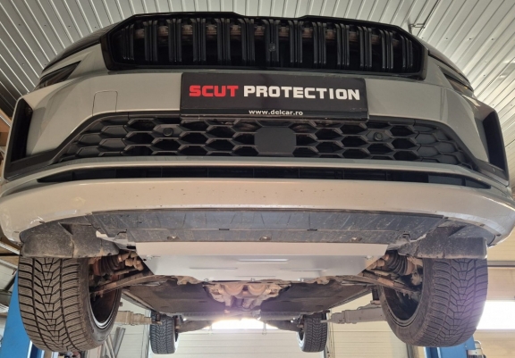 Aluminum sump guard for Skoda Kodiaq