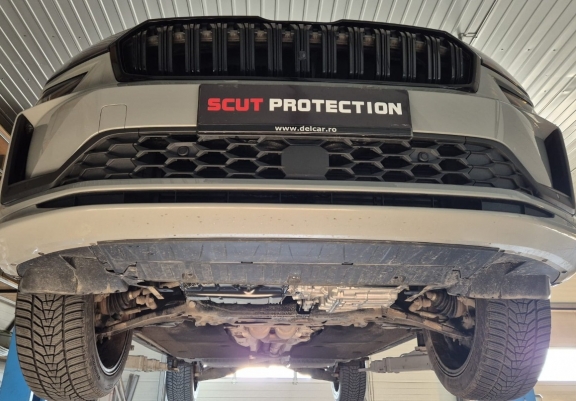 Aluminum sump guard for Skoda Kodiaq